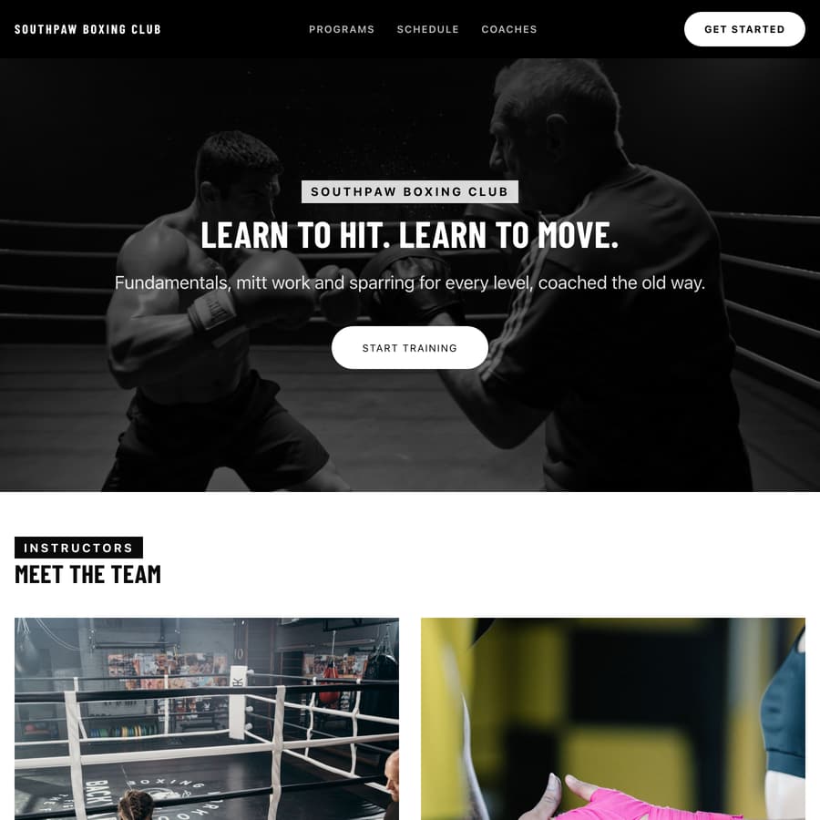 Southpaw Boxing Club demonstration site