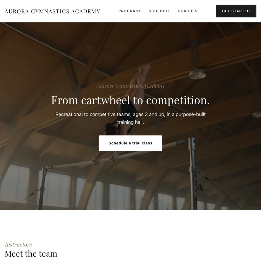 Aurora Gymnastics Academy demonstration site